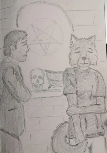 Tibetan Fox showing off her Satanic Room to her Crush