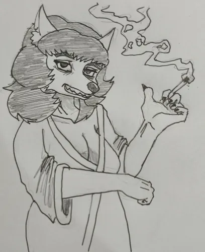 Fig enjoying a smoke